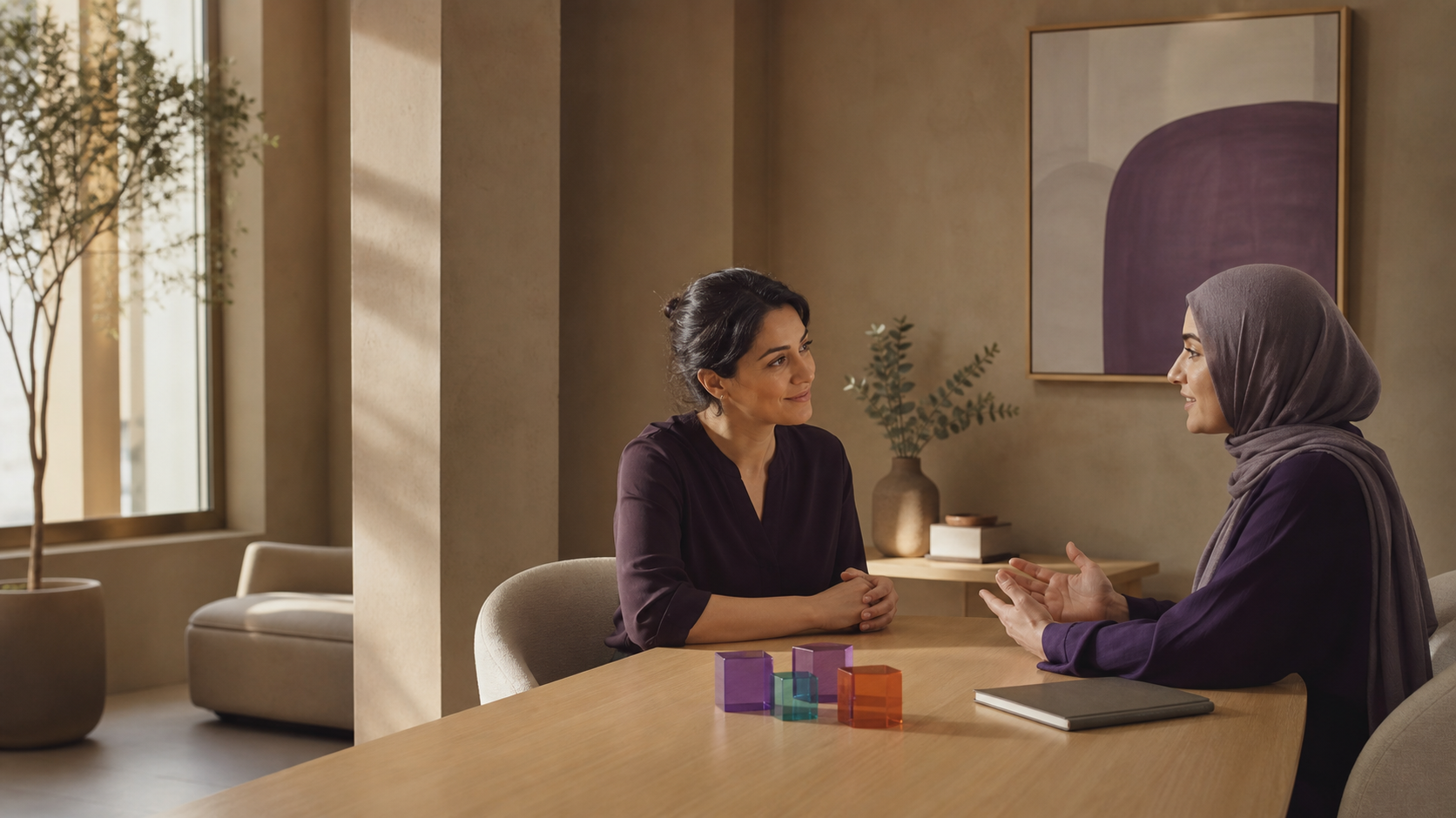 A welcoming conversation with a child-development professional